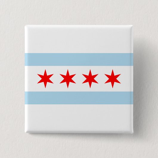 De vlag van Chicago (Illinois) Vierkante Button 5,1 Cm (Voorkant)