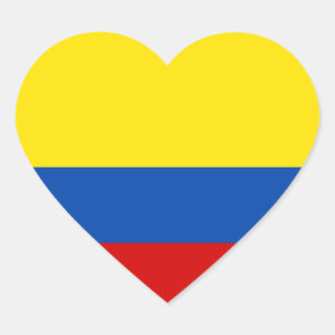 De vlag van Colombia Hart Sticker