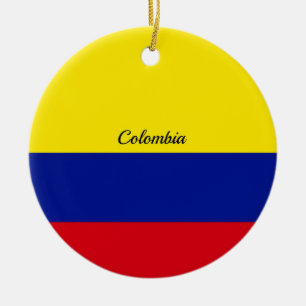 De vlag van Colombia, voorzien van een etiket Keramisch Ornament
