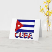 De Vlag van Cuba & Dark van Word Kaart (Gele Bloem)