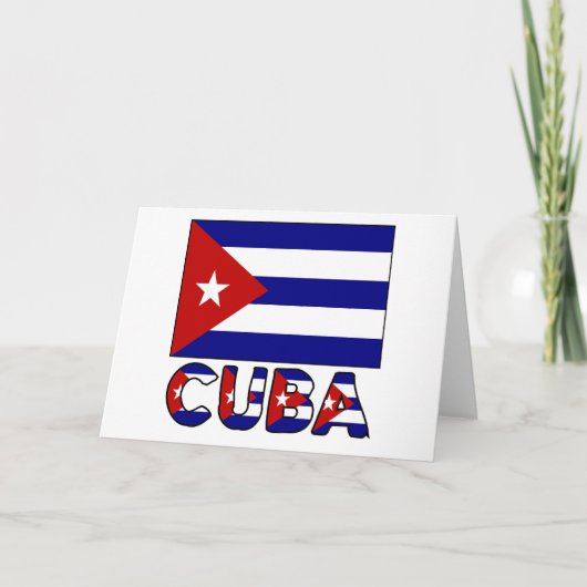 De Vlag van Cuba & Dark van Word Kaart (Voorkant)