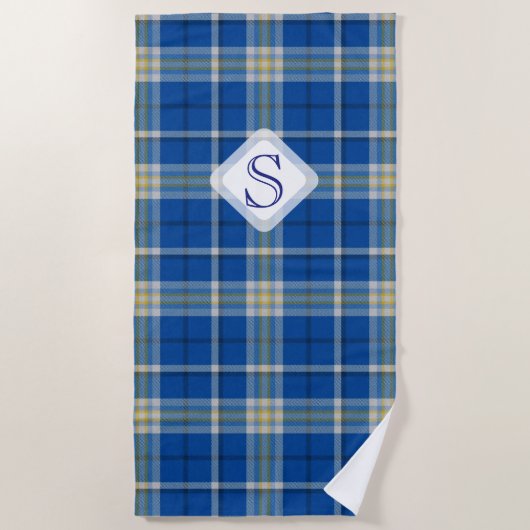 De vlag van Custom Scotland kleuren tartan vlakpat Strandlaken (Voorkant)