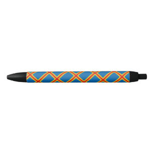 De vlag van de Aland Islands balpen Zwarte Inkt Pen