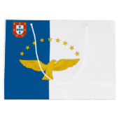 De vlag van de Azoren Groot Cadeauzakje (Achterkant)