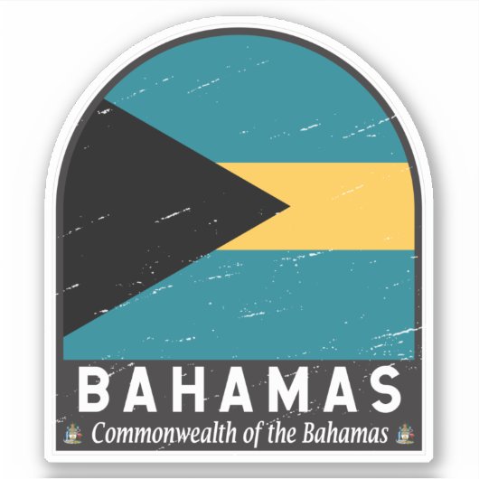 De vlag van de Bahama's is  Sticker (Voorkant)