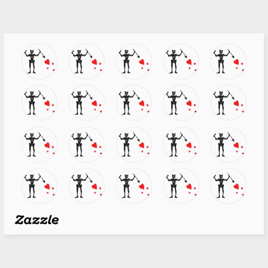 De vlag van de Blackbeard Authentic Ronde Sticker (Vel)