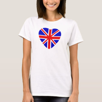 De vlag van de Britse Union Jack in hartvorm. T-shirt