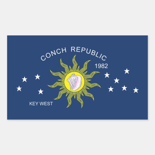 De vlag van de Conch Republic Rechthoekige Sticker (Voorkant)