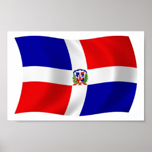 De vlag van de Dominicaanse Republiek Poster