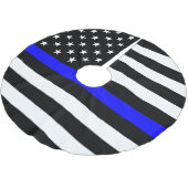 De vlag van de dun blauwe lijn kerstboom rok (Gekanteld)