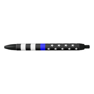 De vlag van de dun blauwe lijn zwarte inkt pen