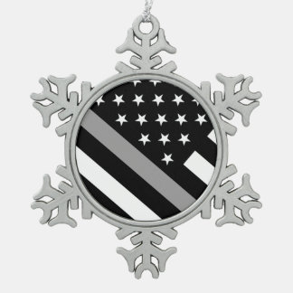 De vlag van de dunne zilverlijn tin sneeuwvlok ornament