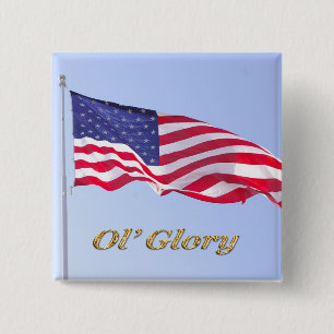 de vlag van de eu , de rode roem van de ol vierkante button 5,1 cm