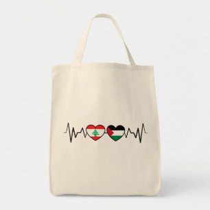 De vlag van de Palestijnse Eenheid in Libanon. Tote Bag
