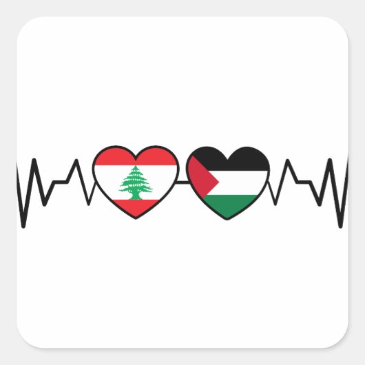 De vlag van de Palestijnse Eenheid in Libanon. Vierkante Sticker (Voorkant)