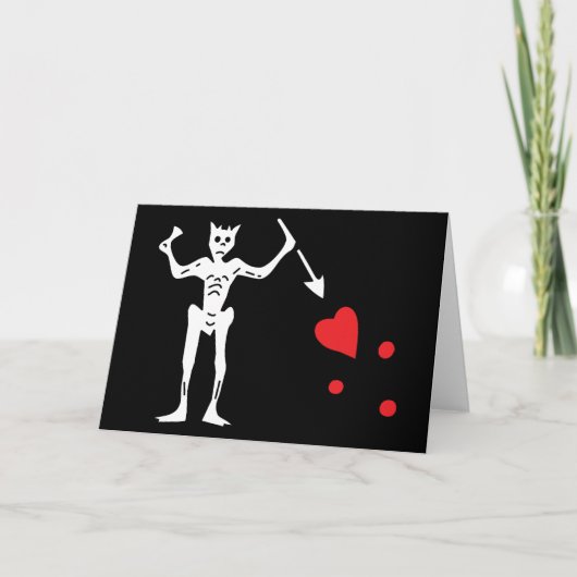 De Vlag van de Piraat van Blackbeard Kaart (Voorkant)