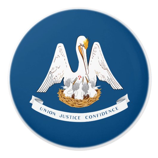 de vlag van de staat Louisiana Keramische Knop (Voorkant)