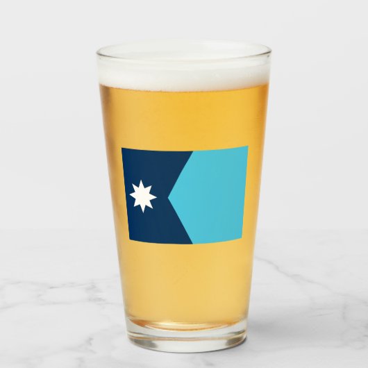 De vlag van de staat New Minnesota Glas (Voorkant gevuld)