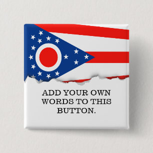 De Vlag van de Staat van de Vlag van Ohio Vierkante Button 5,1 Cm