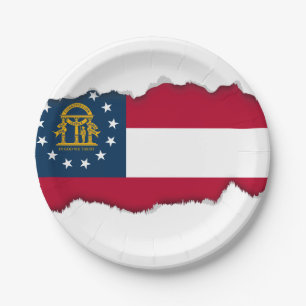 De Vlag van de Staat van Georgië Papieren Bordje