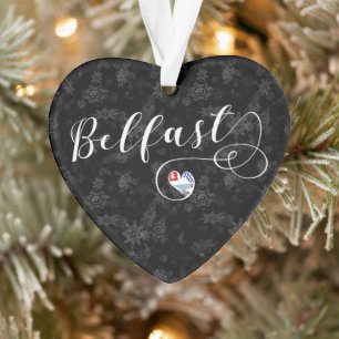 De vlag van de stad Belfast in het hart Ornament