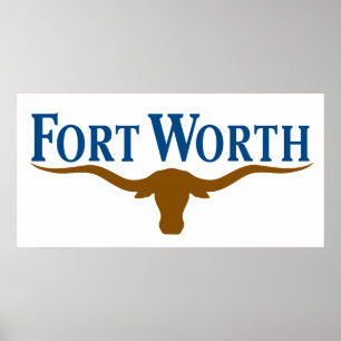 De vlag van de stad Fort Worth (Texas) Poster