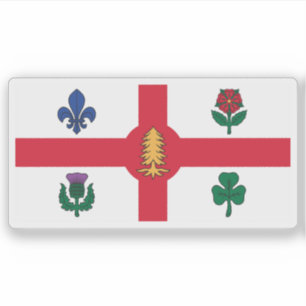 De vlag van de stad Montreal, Quebec, Canada Sticker