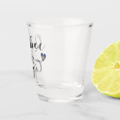 de vlag van de stad Quebec in het hart Shot Glas (Rechts)