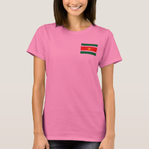 De Vlag van de Suriname en DKT-shirt van de Kaart T-shirt