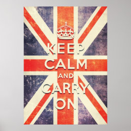 De  vlag van de Union Jack houdt kalm en gaat door Poster