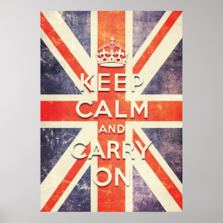 De  vlag van de Union Jack houdt kalm en gaat door Poster