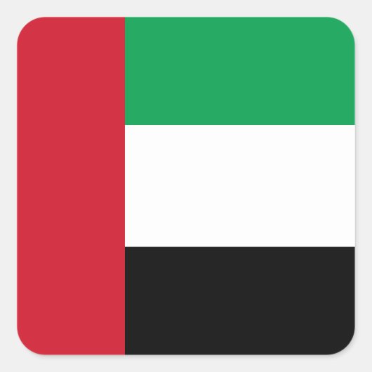 De vlag van de Verenigde Arabische Emiraten Vierkante Sticker (Voorkant)