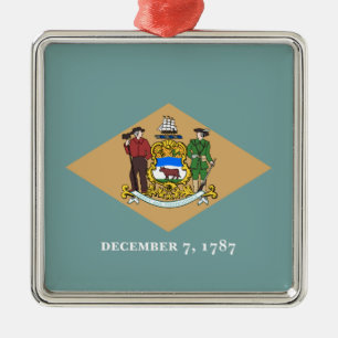 De vlag van Delaware (DE, VS) Metalen Ornament