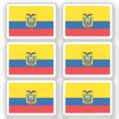 De vlag van Ecuador Collectie pack van 6 Sticker (Voorkant)