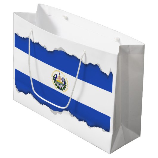 De vlag van El Salvador Large Cadeauzakje (Voorkant Gekanteld)