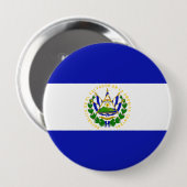 De vlag van El Salvador. Ronde Button 4,0 Cm (Voorkant /achterkant)