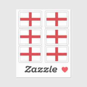 De vlag van Engeland Collectie pack van 6 Sticker