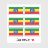De vlag van Ethiopië - een collectie Sticker (Vel)