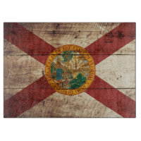 De vlag van Florida op de oude houten graan