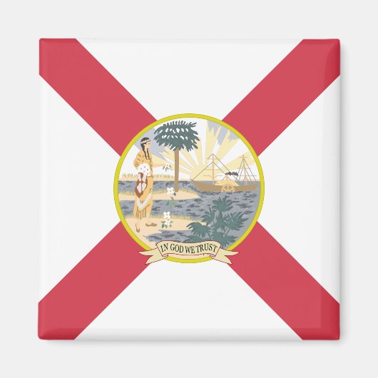 De vlag van Florida: Sunshine State of Floridians Magneet (Voorkant)