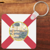De vlag van Florida: Sunshine State of Floridians Sleutelhanger (Achterkant)
