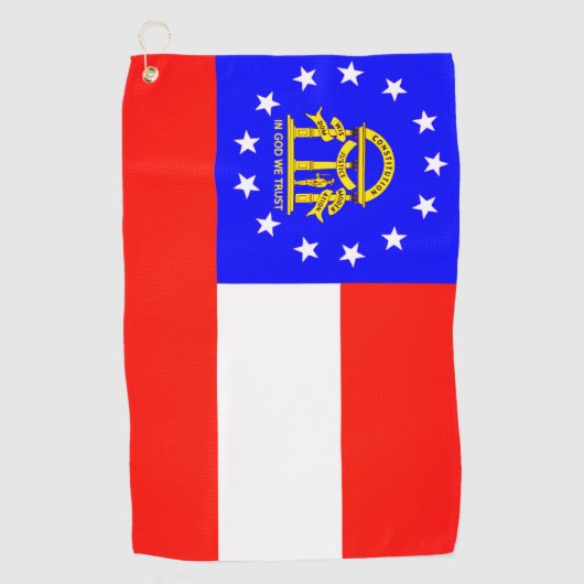 De vlag van Georgia Golf Towel Golfhanddoek (Voorkant)