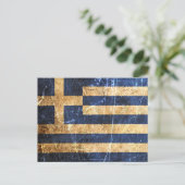 De  vlag van Griekenland met de kraakbedekking en  Briefkaart (Staand voorkant)