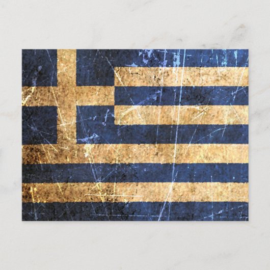 De  vlag van Griekenland met de kraakbedekking en  Briefkaart (Voorkant)