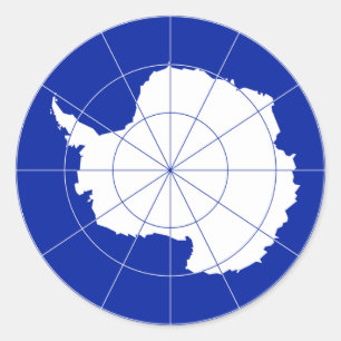 De vlag van het Antarctische Verdrag. Antarctica Ronde Sticker