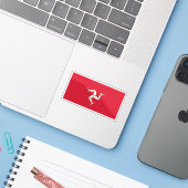 De vlag van het eiland Man Sticker (Laptop met iPhone)
