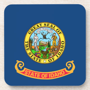 De vlag van Idaho: de Gem State, America Mountain  Bier Onderzetter