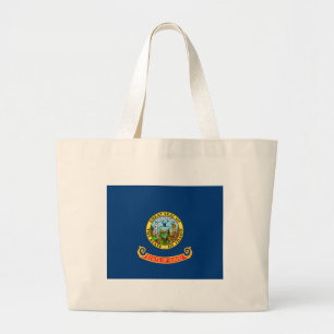 De vlag van Idaho: de Gem State, America Mountain Grote Tote Bag