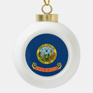 De vlag van Idaho: de Gem State, America Mountain  Keramische Bal Ornament