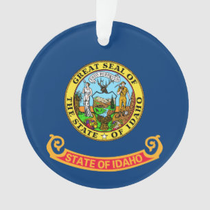 De vlag van Idaho: de Gem State, America Mountain  Ornament